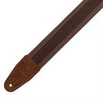 LEVY'S - MC2CG-BRN-DBR - Cotton Combo Guitar Strap – Brown Cotton with Dark Brown Leather Strip