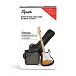 FENDER - Squier Sonic™ Stratocaster® Pack, Touche en érable, 2-Color Sunburst, Sac de transport, 10G - 120V