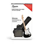 FENDER - Squier Sonic™ Stratocaster® Pack, Touche en érable, Noir, Sac de transport, 10G - 120V