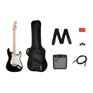 FENDER - Squier Sonic™ Stratocaster® Pack, Maple Fingerboard, Black, Gig Bag, 10G - 120V