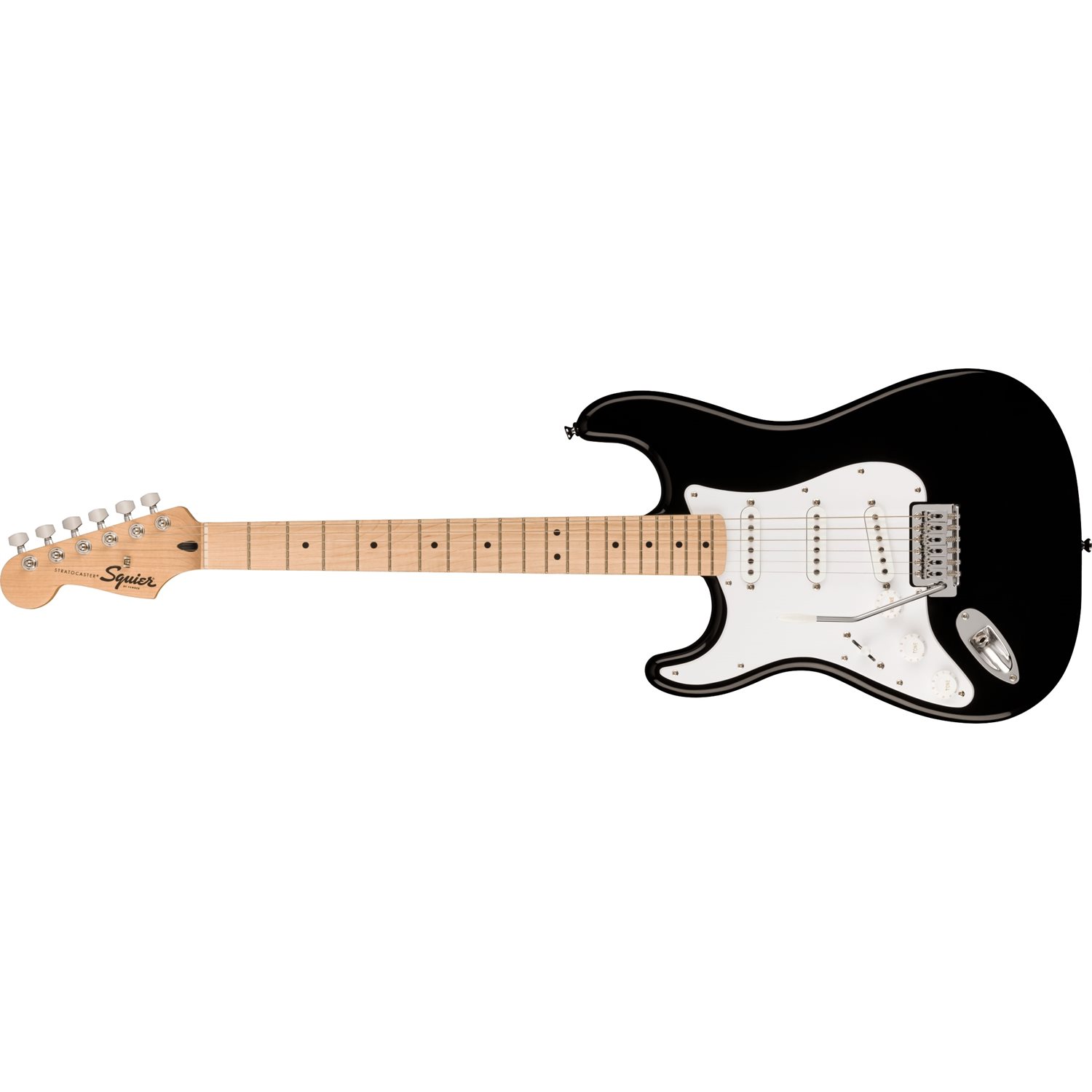 FENDER - Squier Sonic™ Stratocaster® - Gaucher, touche en érable, pickguard blanc - Noir