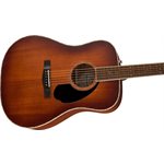 FENDER - PD-220E Dreadnought, tout en acajou, Touche en ovangkol - Aged Cognac Burst