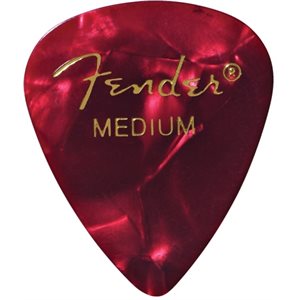 FENDER - 351 SHAPE PREMIUM CELLULOID PICKS - 12 picks pack - medium - Red Moto