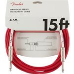 FENDER - Câble pour instrument série originale, 15', Fiesta Red