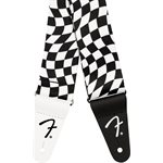 FENDER - Wavy Checkerboard Polyester Strap - Black / White