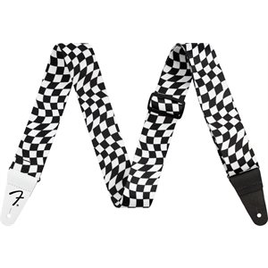 FENDER - Sangle en polyester, Wavy Checkerboard - noir / blanc