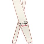 FENDER - John 5 Leather Strap - White and Red