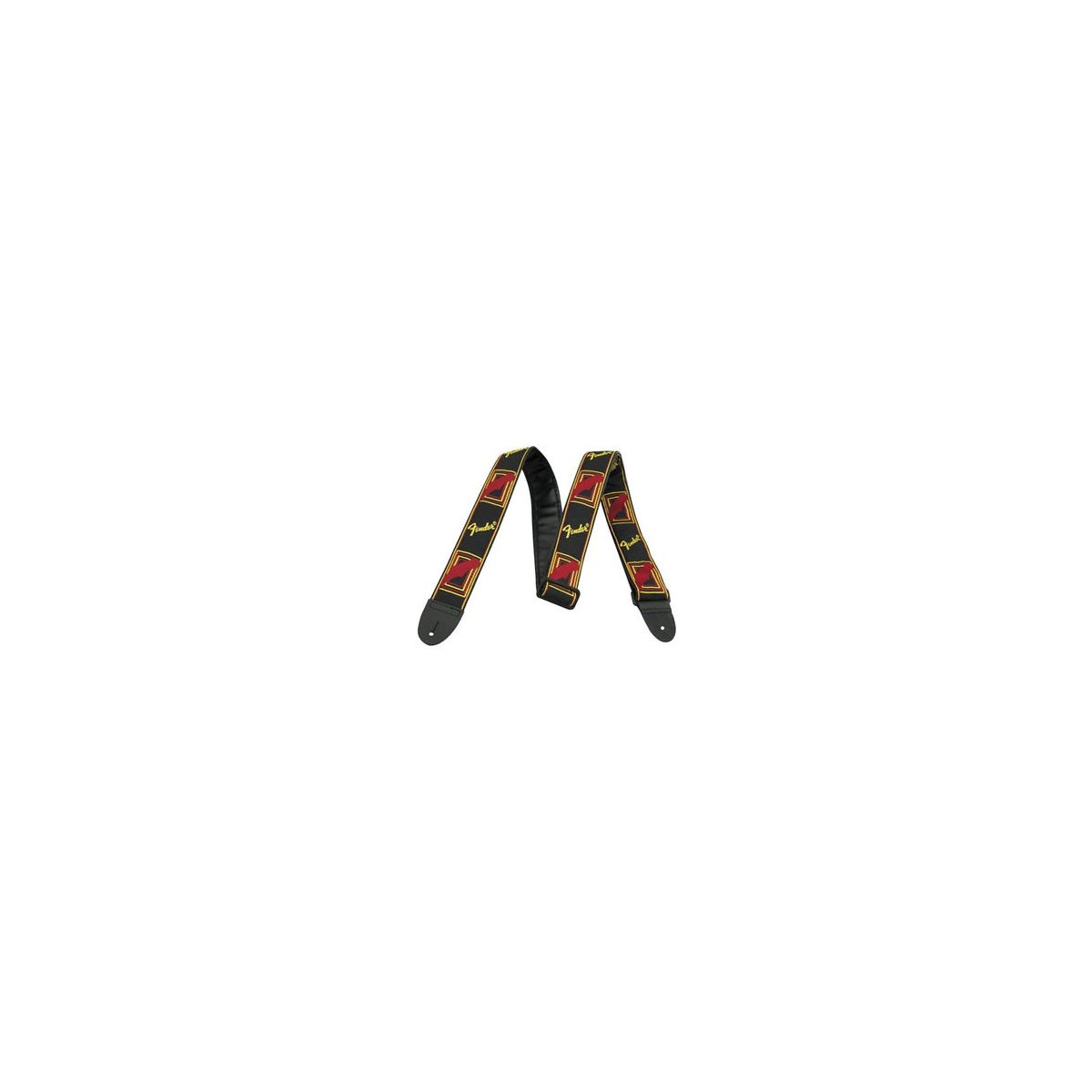 FENDER - Monogrammed Strap - NOIR / JAUNE / ROUGE