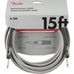 FENDER - Câble pour instrument de la série Professional, 15', tweed blanc