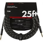 FENDER - Deluxe Series Instrument Cable, Straight / Straight, 25' - Black Tweed