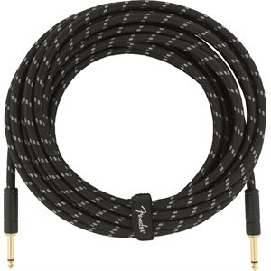 FENDER - Deluxe Series Instrument Cable, Straight / Straight, 25' - Black Tweed