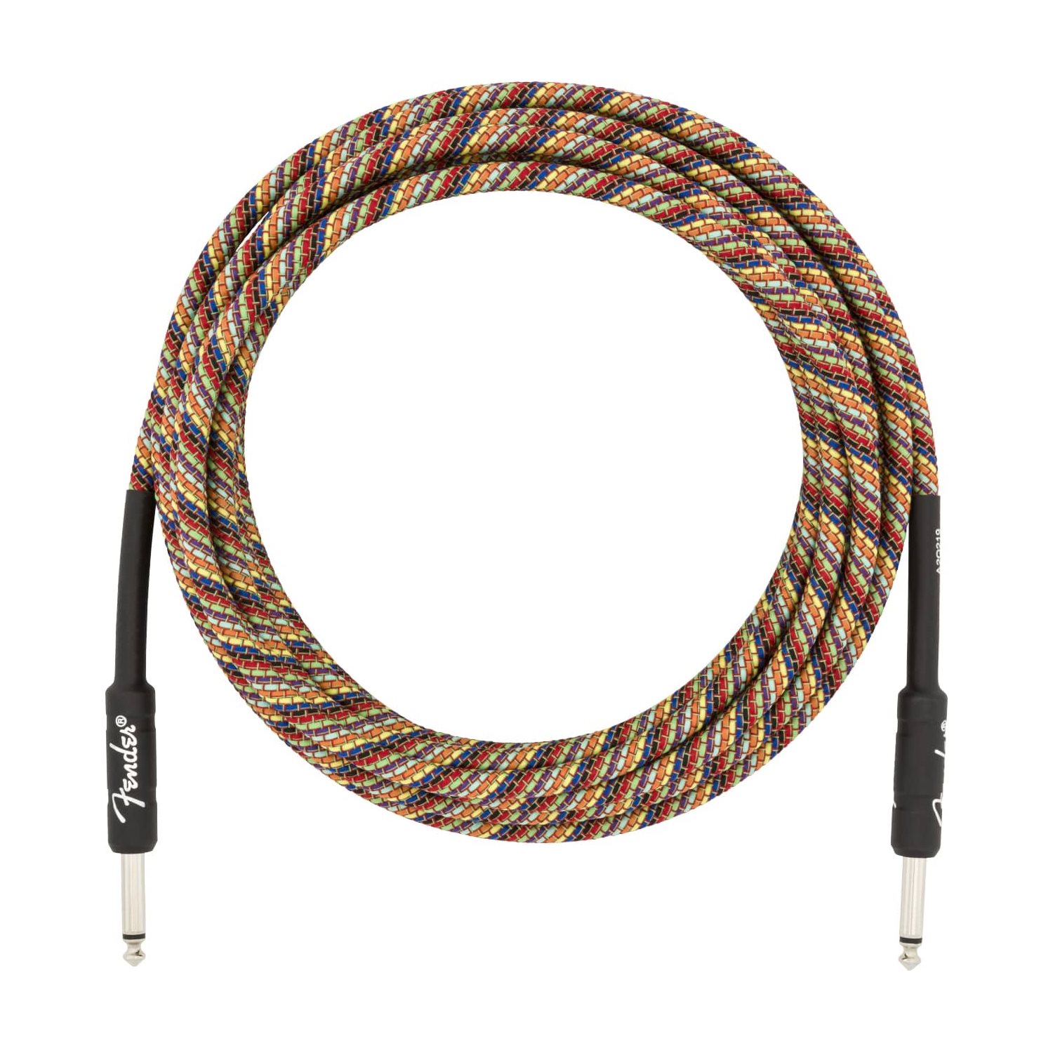 FENDER - Festival Instrument Cable, Straight / Straight, 18.6', Pure Hemp - Rainbow