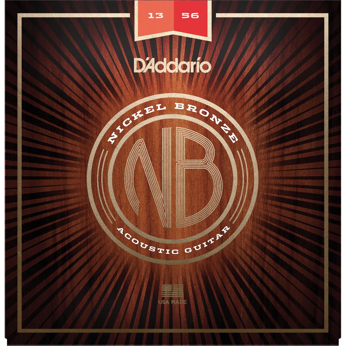 D'ADDARIO - NB1356 - acoustic guitar strings - Nickel Bronze - 13-56