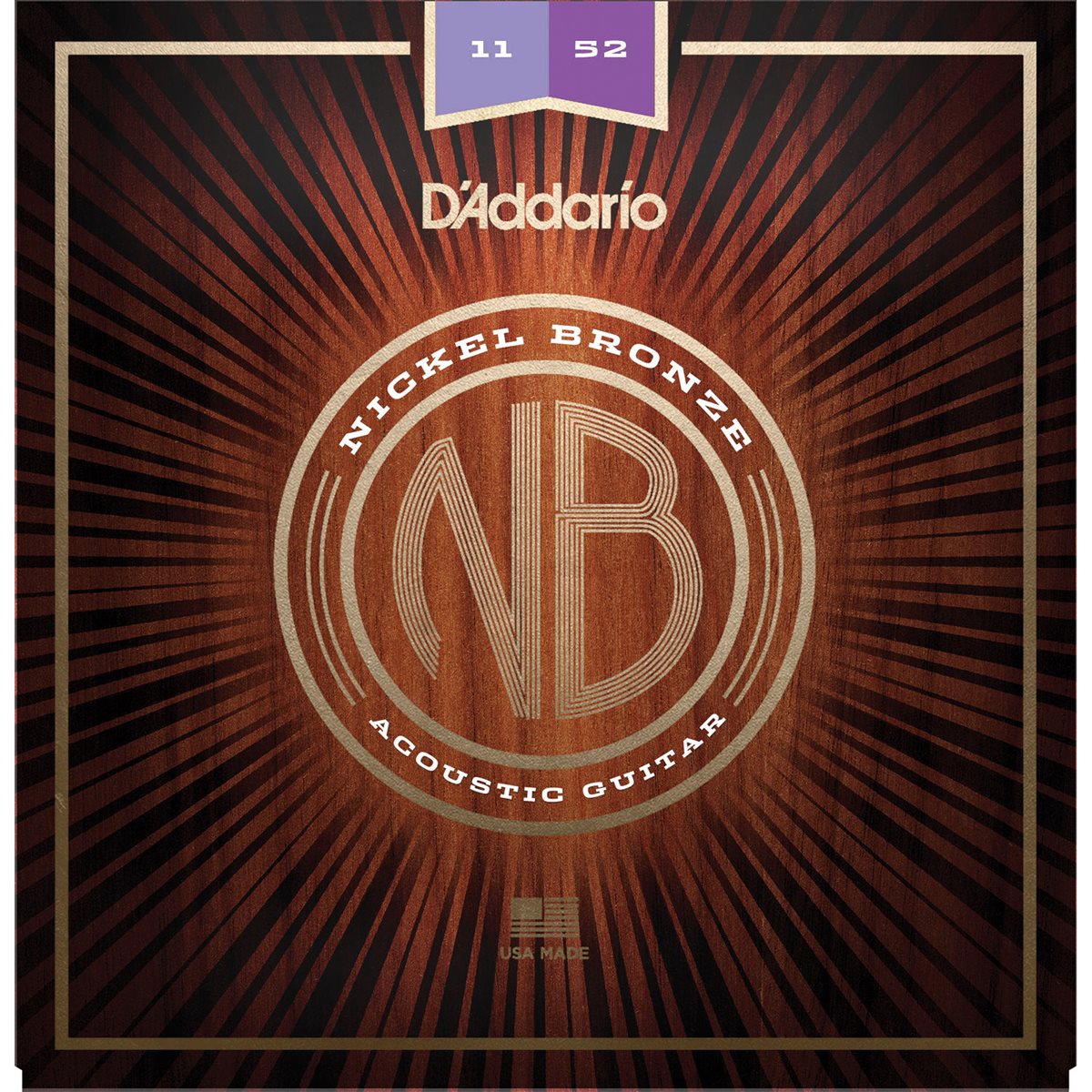 D'ADDARIO - NB1152 - acoustic guitar strings - Nickel Bronze - Custom Light Set - 11-52 