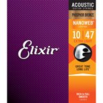 ELIXIR - 16002 - Nanoweb Phosphor Bronze Acoustic Extra Light 10-47