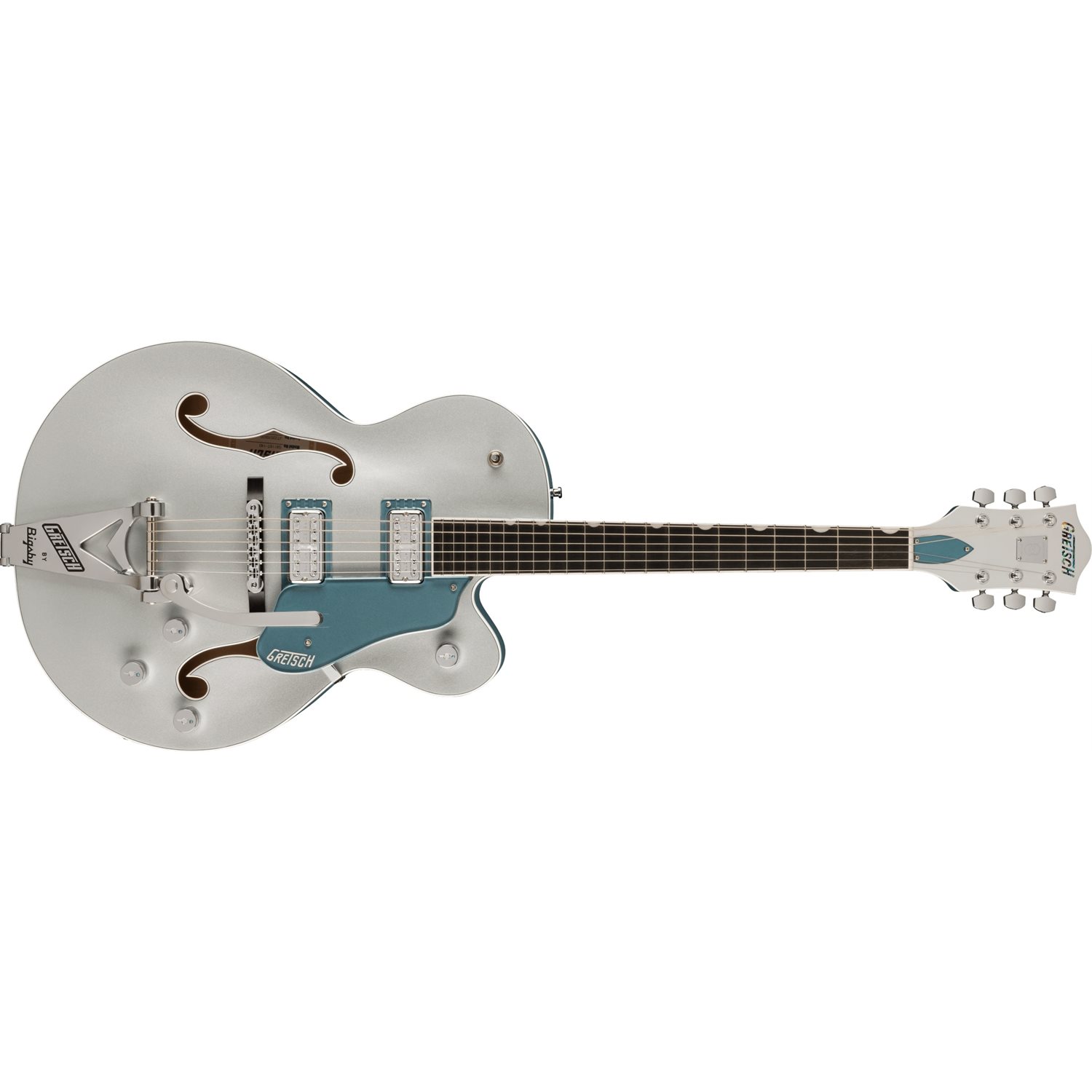 GRETSCH - G6118T-140 LTD 140th Double Platinum Anniversary™ with String-Thru Bigsby®, Ebony Fingerboard - Two-Tone Pure Platinum / Stone Platinum