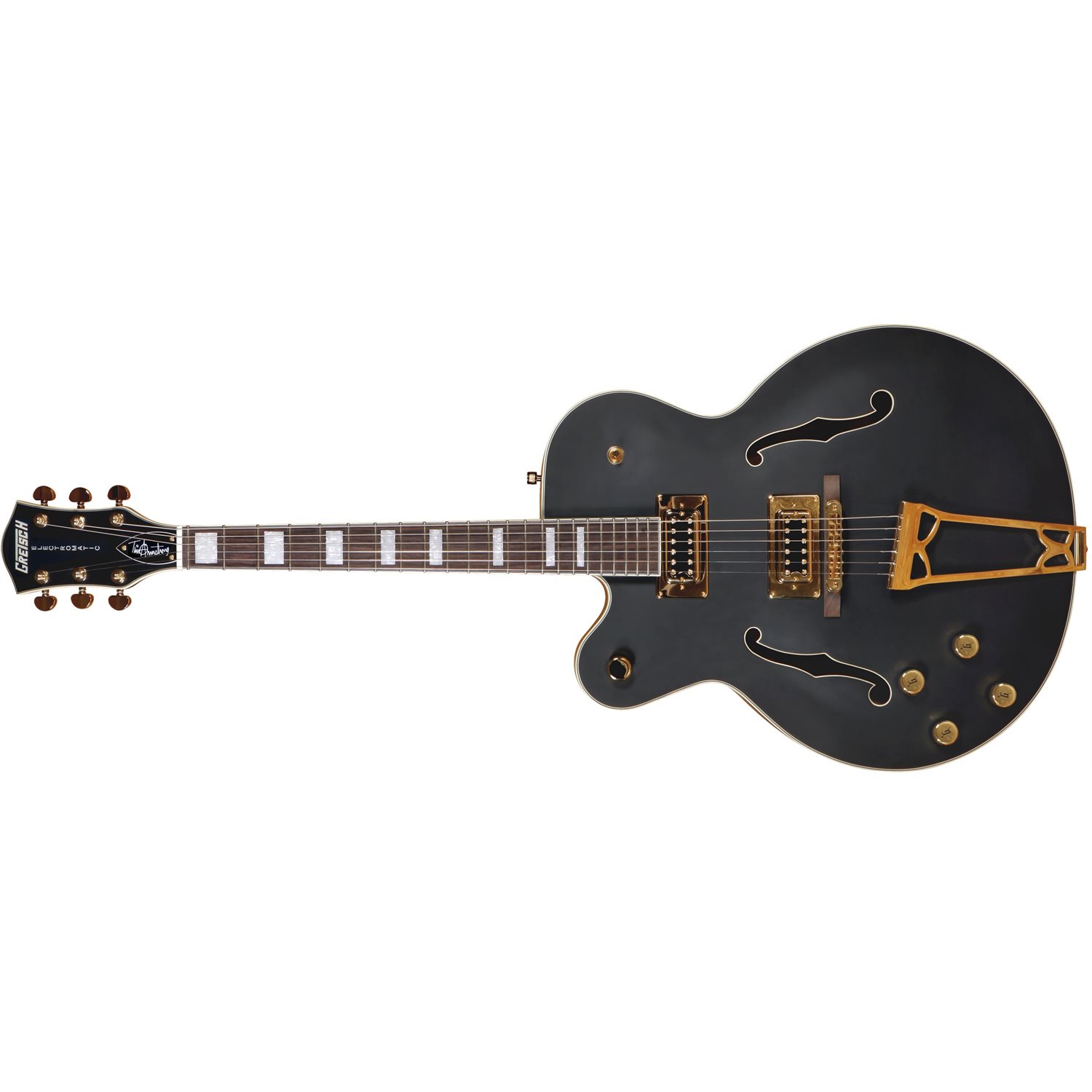 GRESTCH - G5191BK Tim Armstrong Signature Electromatic® Hollow Body, Gold Hardware - Left-Handed - Flat Black