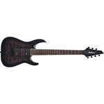 JACKSON - Guitare électrique Dinky® Arch Top JS22Q-7 DKA HT de la série JS, Touche en amarante - 7 cordes - Transparent Black Burst