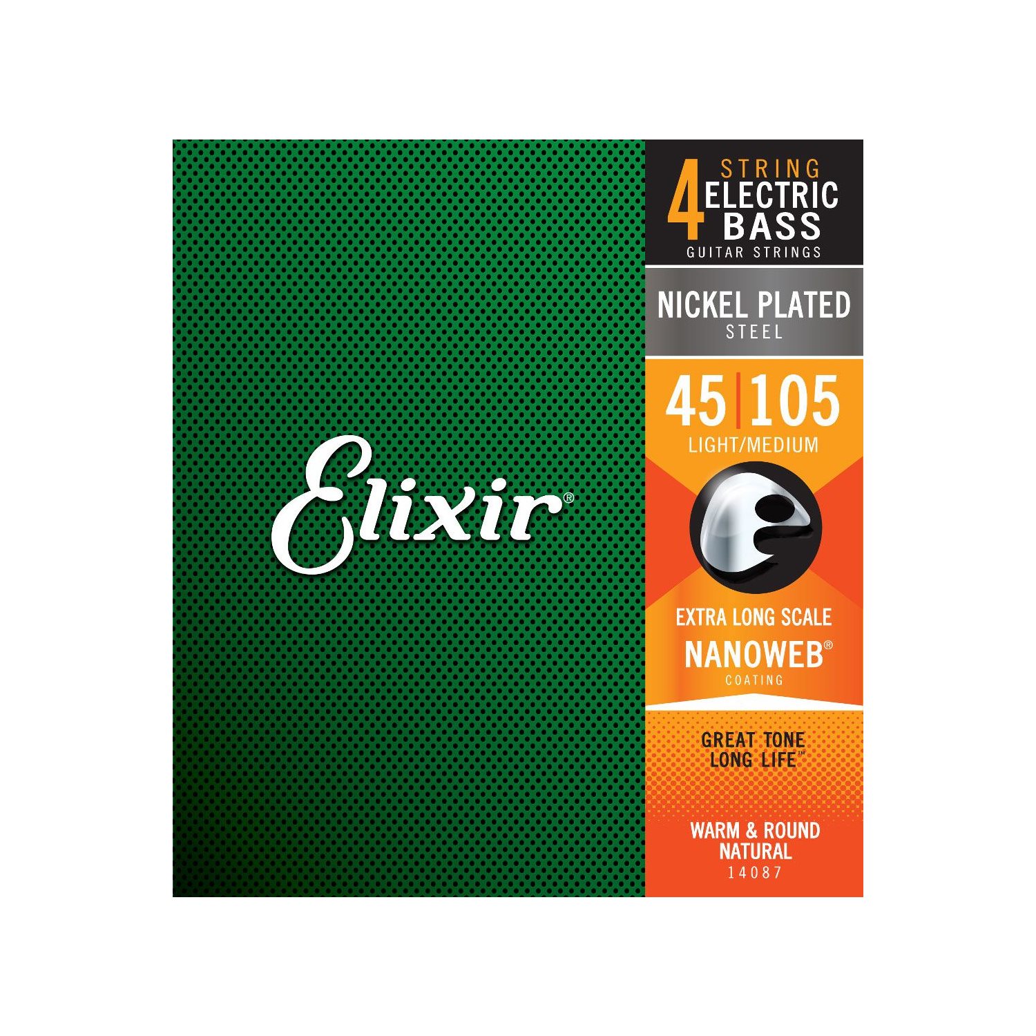 Elixir - 14087 - Electric Bass Nickel Plated Steel - extra long scale - NANOWEB Coating - 45-105