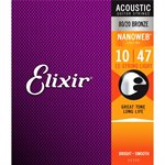 Elixir - 11152 - cordes de guitare acoustique avec revêtement Nanoweb - 12 cordes - 80 / 20 Bronze - 10-47