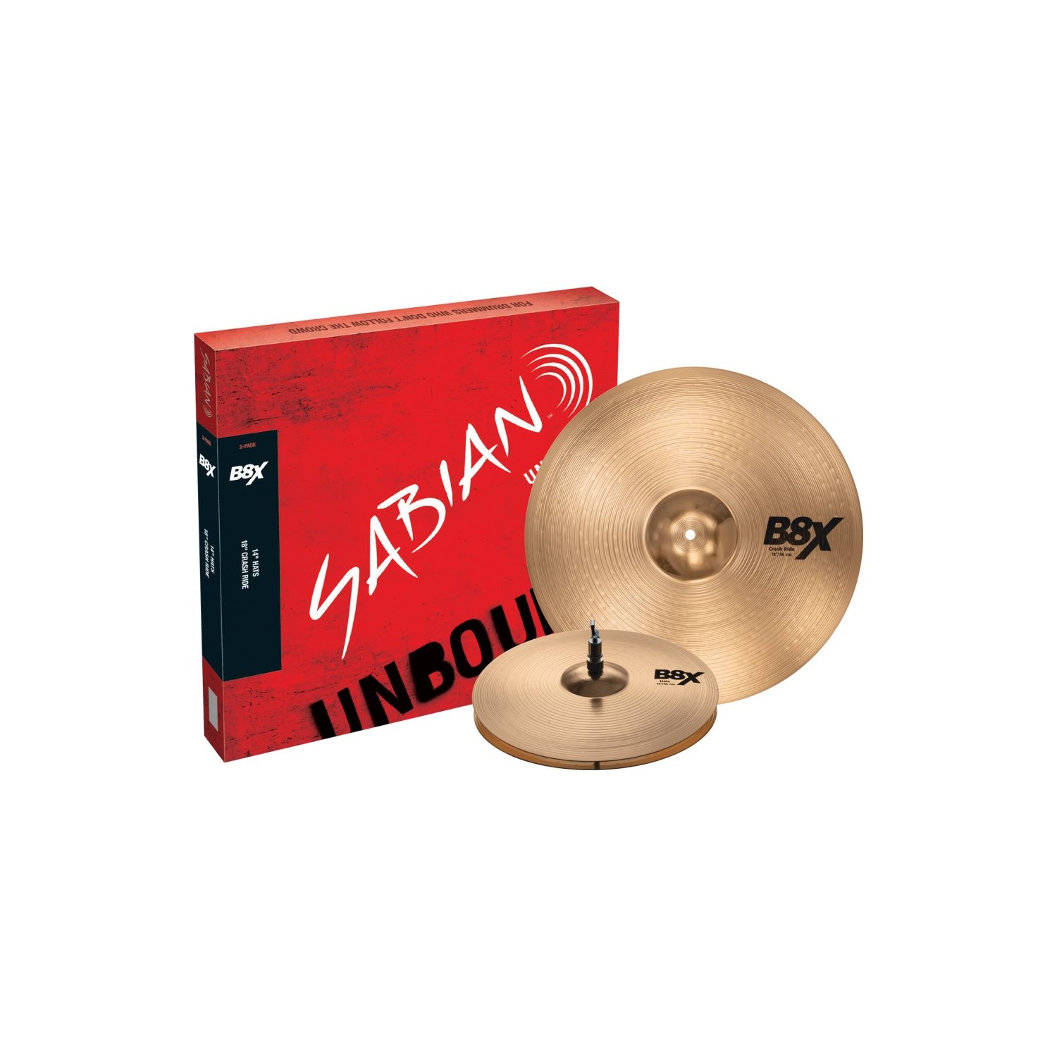 SABIAN - 45002X - B8X 2-Pack - 14'' Hats, 18'' Crash Ride