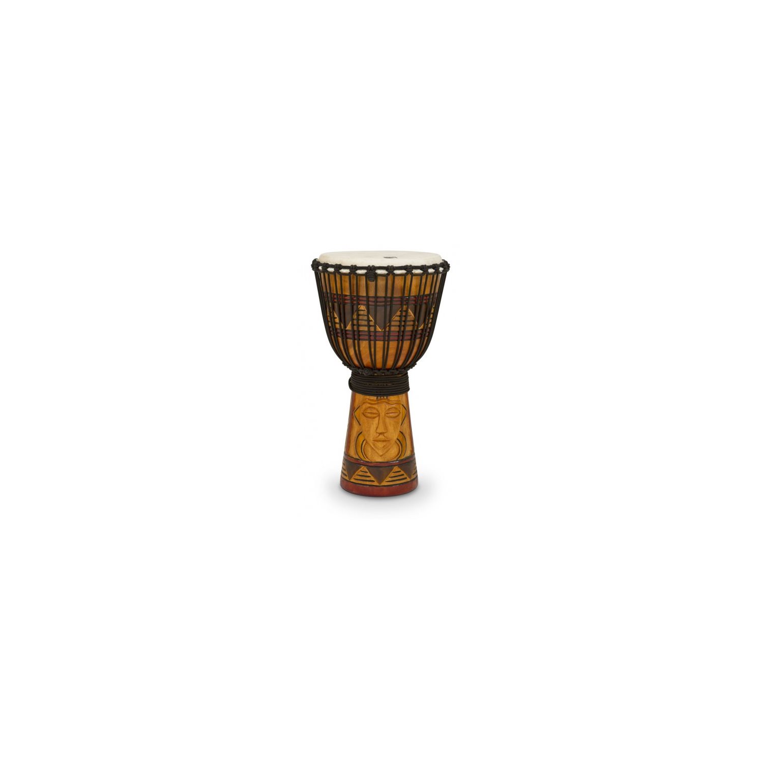 TOCA - TODJ12TM - ORIGINS SERIES ROPE TUNED WOOD 12” DJEMBE - TRIBAL MASK