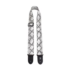 PERRIS - VGS-7552 - Black and White Faux Snake Skin Guitar Strap with Triglide