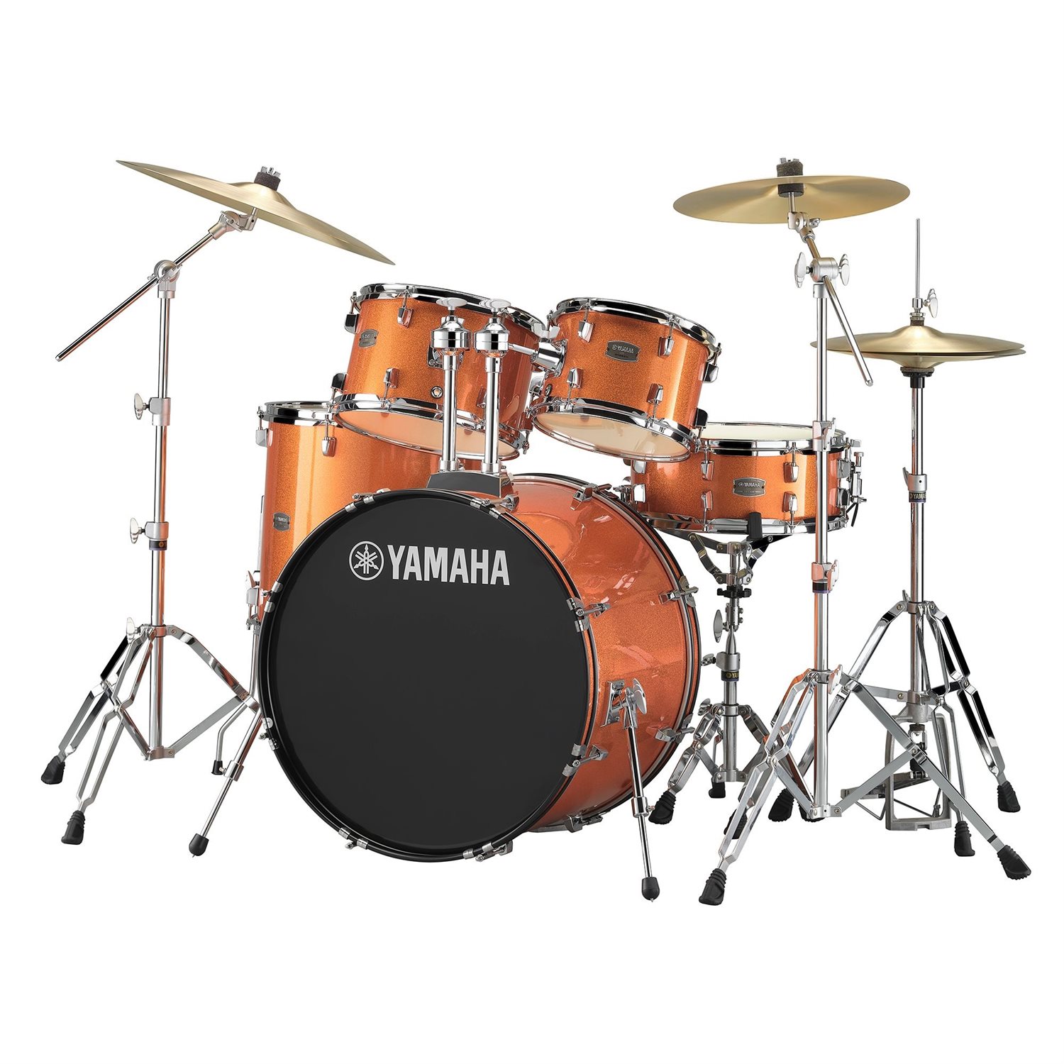 YAMAHA - Rydeen drumset 10 / 12 / 16 / 22 / snare with hardware / bench / cymbals paiste 101 - Orange Glitter