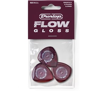 DUNLOP - 550P300 - Flow® Gloss Pick 3.0mm - 3 Pack