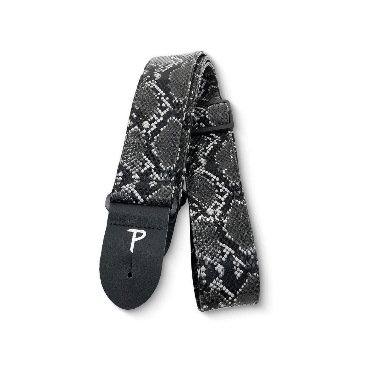 PERRIS - VGS-7555 - Black Faux Snake Skin Guitar Strap with Triglide