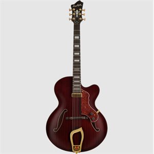 HAGSTROM - HL550 - Modèle de guitare électrique Hollow Body - Natural Mahogany Gloss