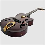 HAGSTROM - HL550 - Modèle de guitare électrique Hollow Body - Natural Mahogany Gloss