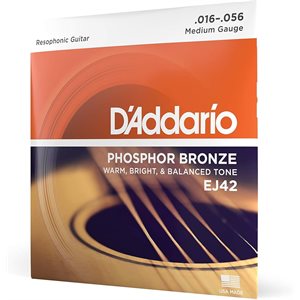 D'ADDARIO - EJ42 - Cordes pour guitare résophonique - 16-56