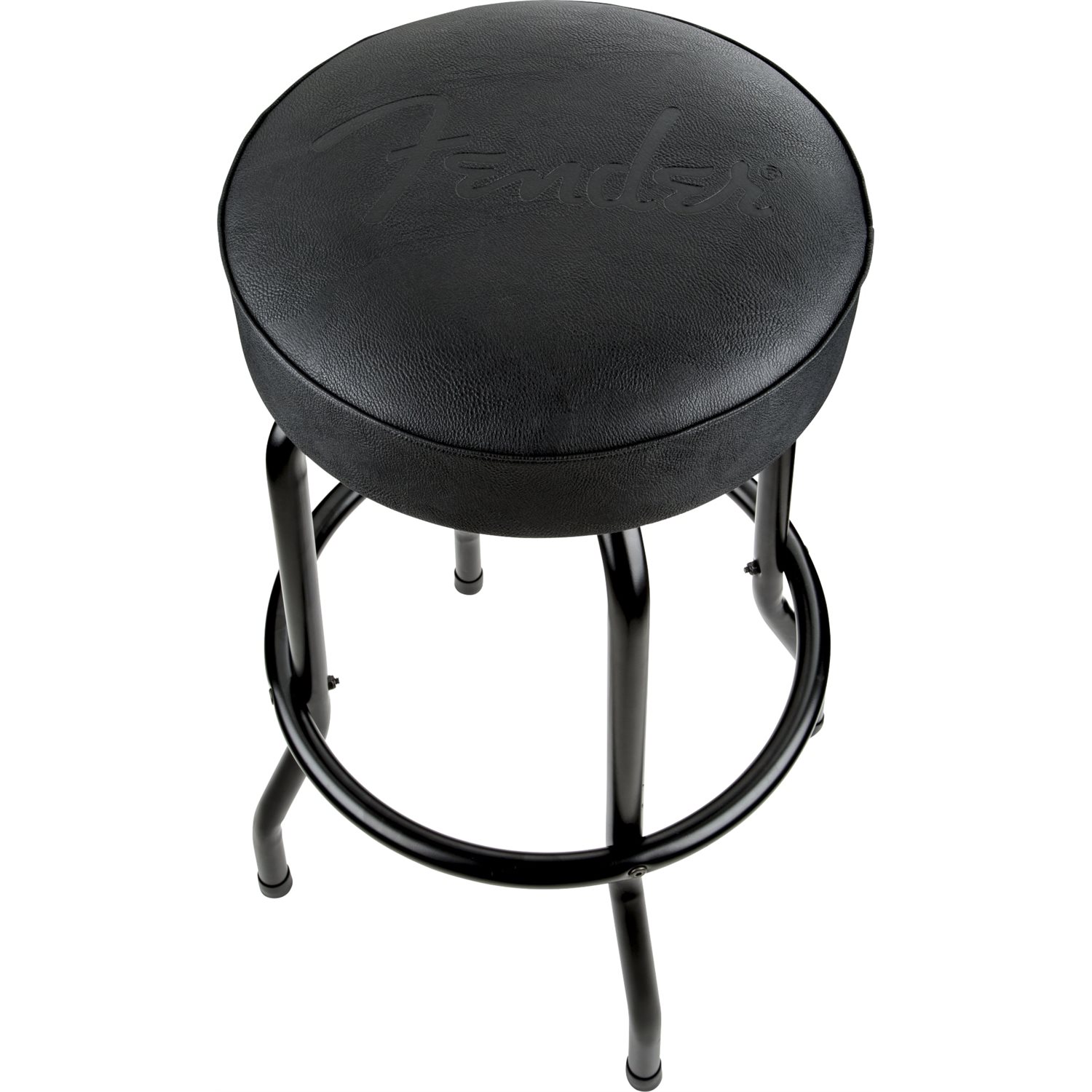 FENDER - Fender™ Embossed Black Logo Barstool, Black / Black, 30''