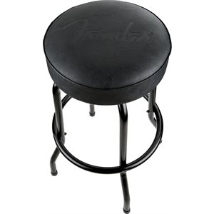 FENDER - Fender™ Embossed Black Logo Barstool, Black / Black, 30''