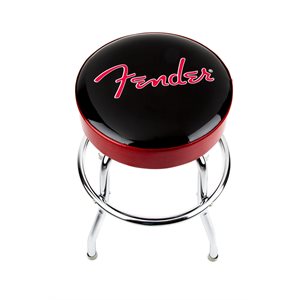 FENDER - Fender™ Red Sparkle Logo Barstool, Black / Red Sparkle, 24''