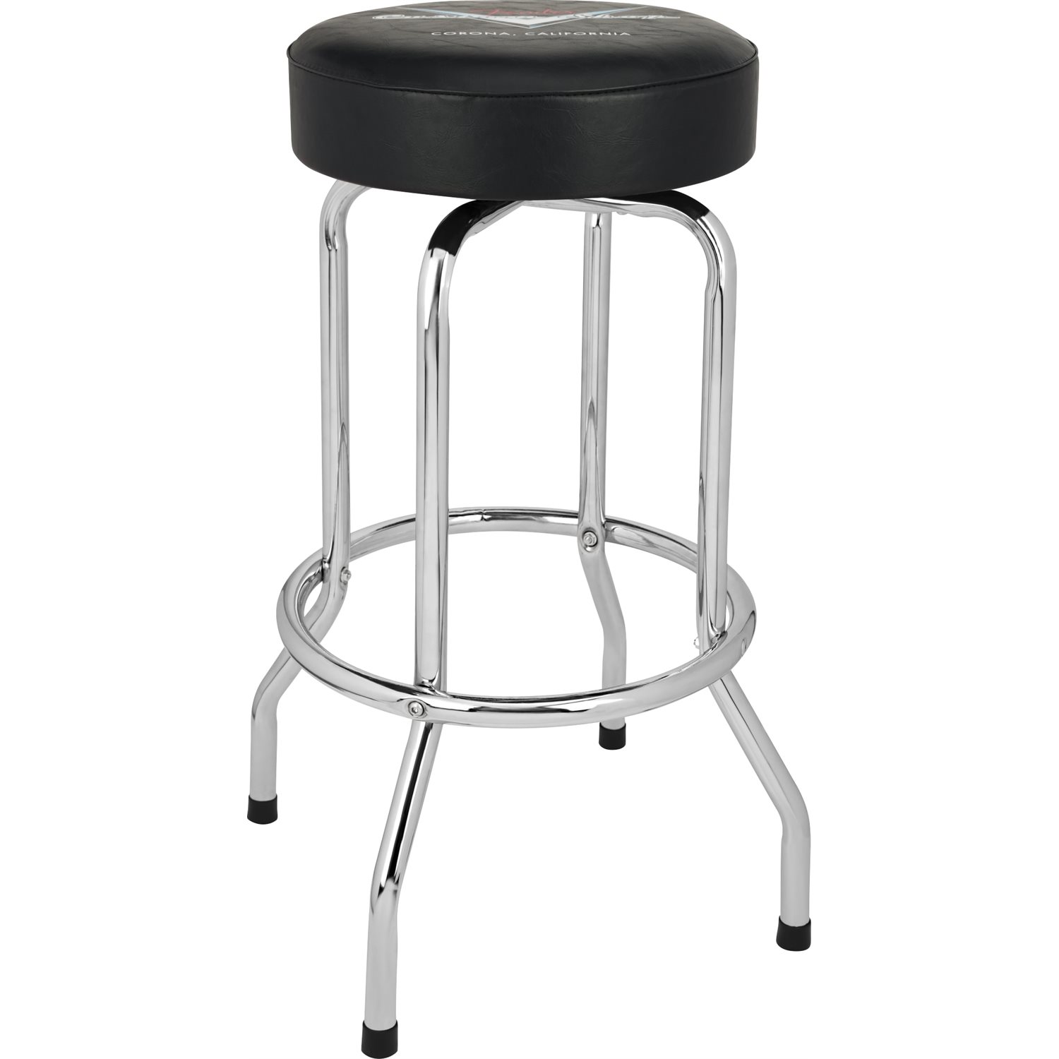 FENDER - Fender™ Custom Shop Chevron Logo Barstool, Black / Chrome - 30''