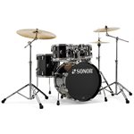 SONOR - AQ1 - 5-piece Drum Set / Stage (10,12,16,14s,22) w / Hardware pack 2000 series - Piano Black