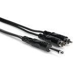 HOSA - CYR102 - Y Cable - TS mâle 1 / 4 de pouce vers double RCA mâle - 6 pieds