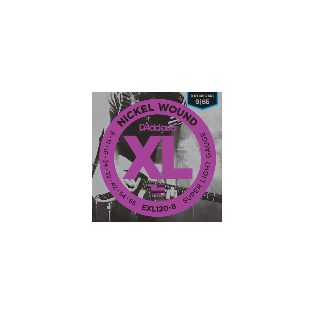 D'ADDARIO - EXL120-8 - cordes de guitare électrique - 8 cordes