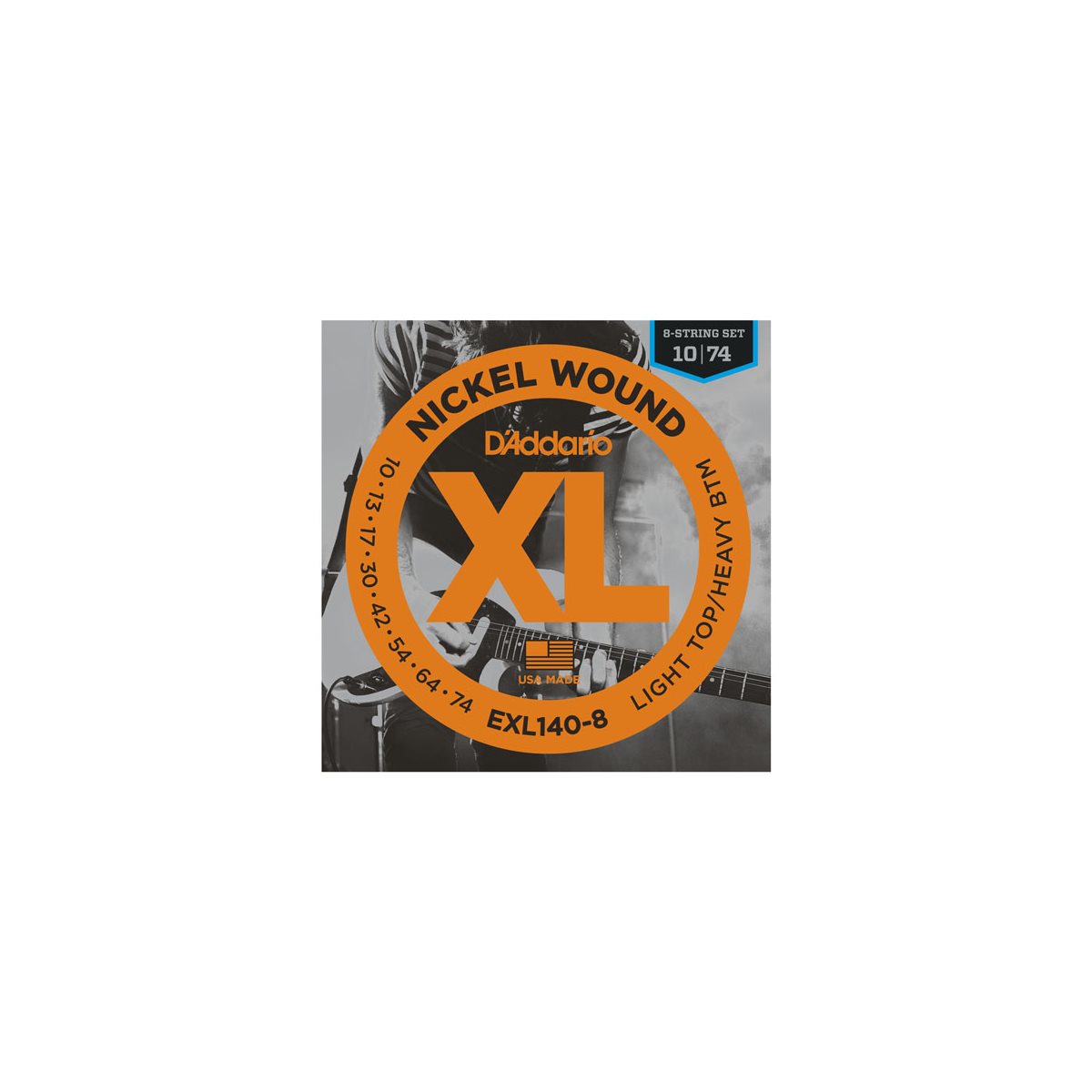 D'ADDARIO - EXL140-8 - cordes de guitare électrique - 8 cordes - 10-74