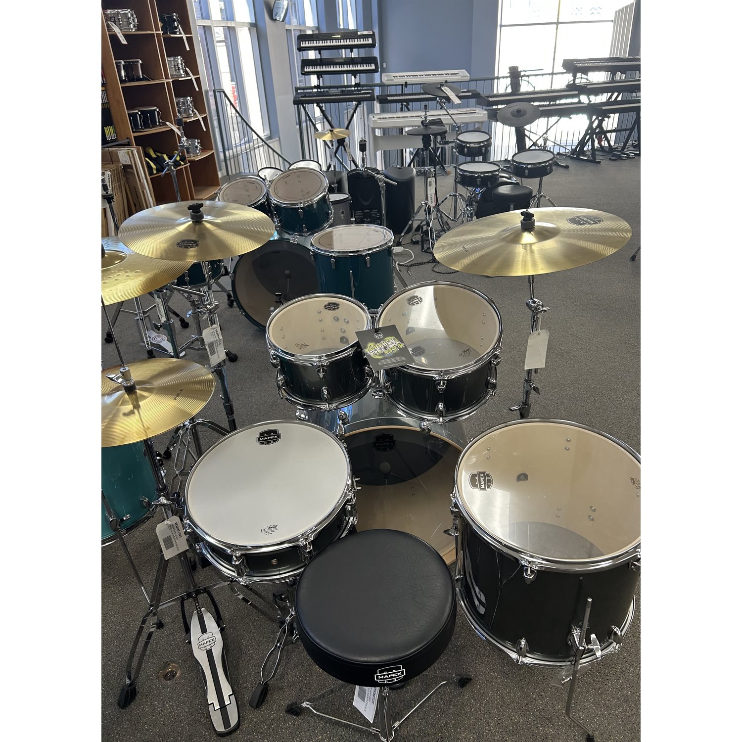 MAPEX - VENUS 5 PIECE ROCK COMPLETE SETUP - (10-12-16-22-S14) - Steel blue - demo