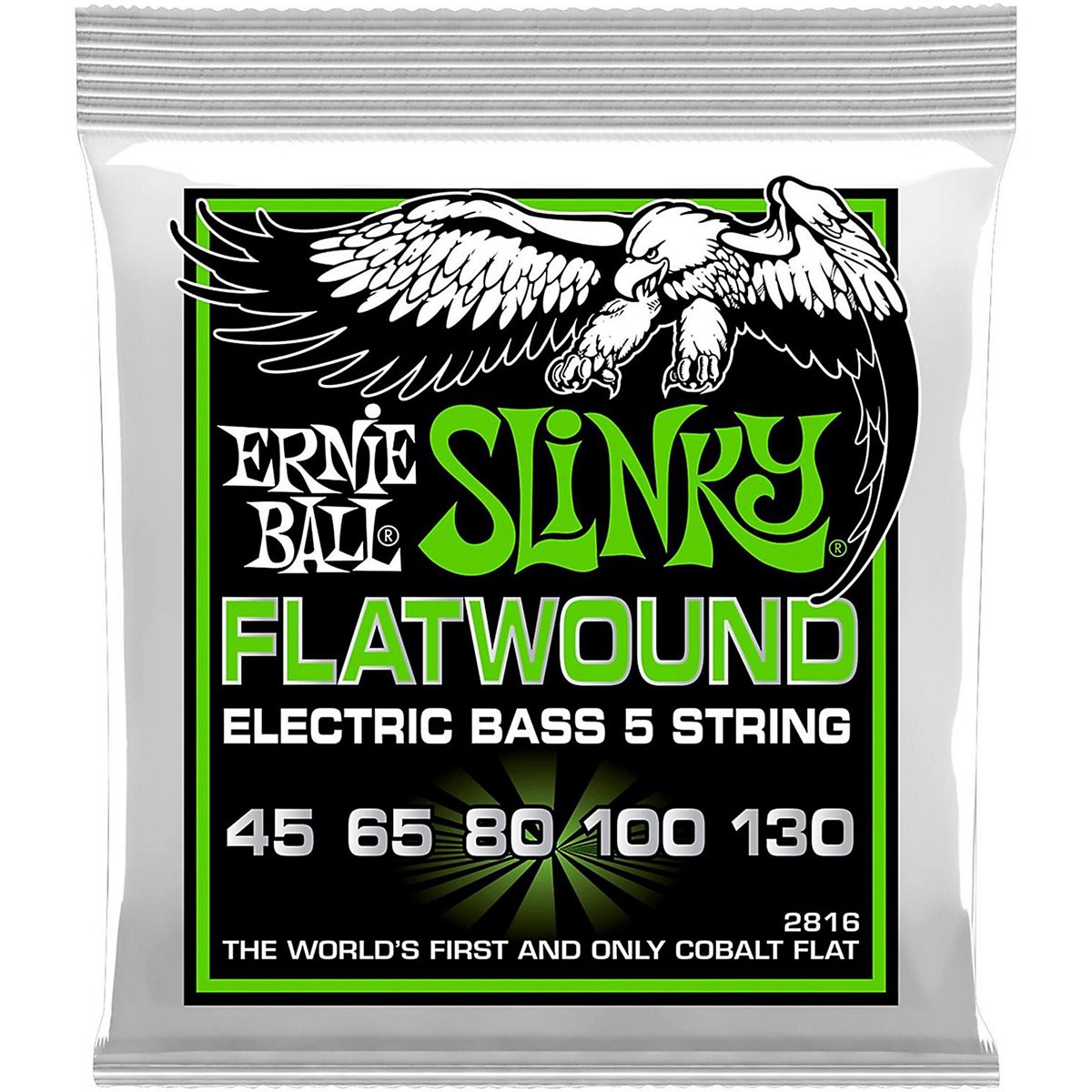 ERNIE BALL - BASS STRINGS - FLATWOUND - COBALT - 5 STRINGS - 45-130