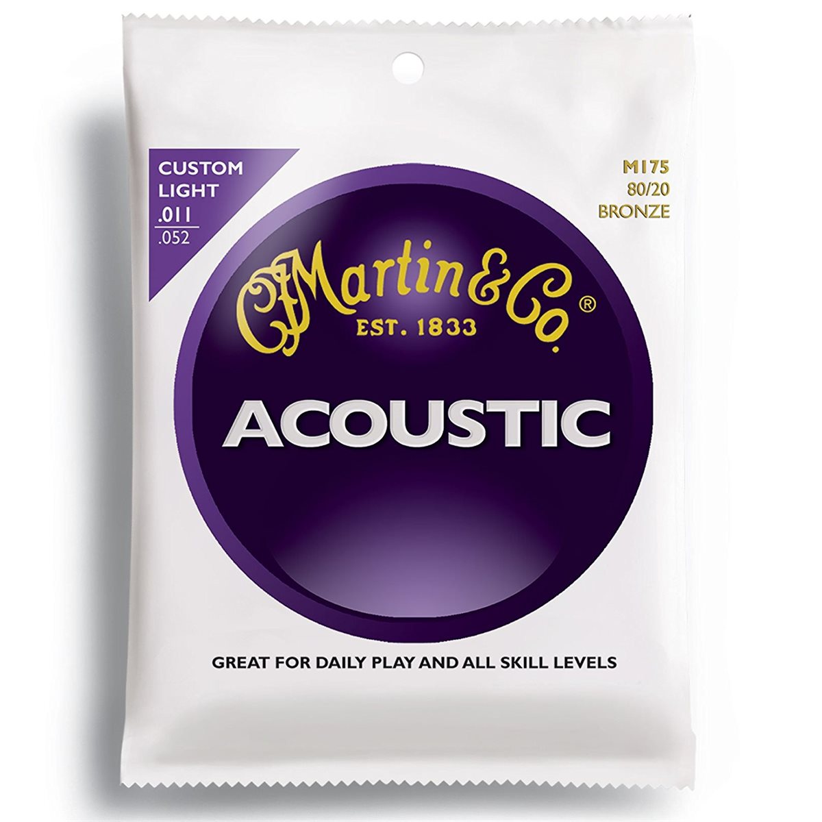 MARTIN - M175 - Cordes de guitare Original - 80 / 20 - 11-52