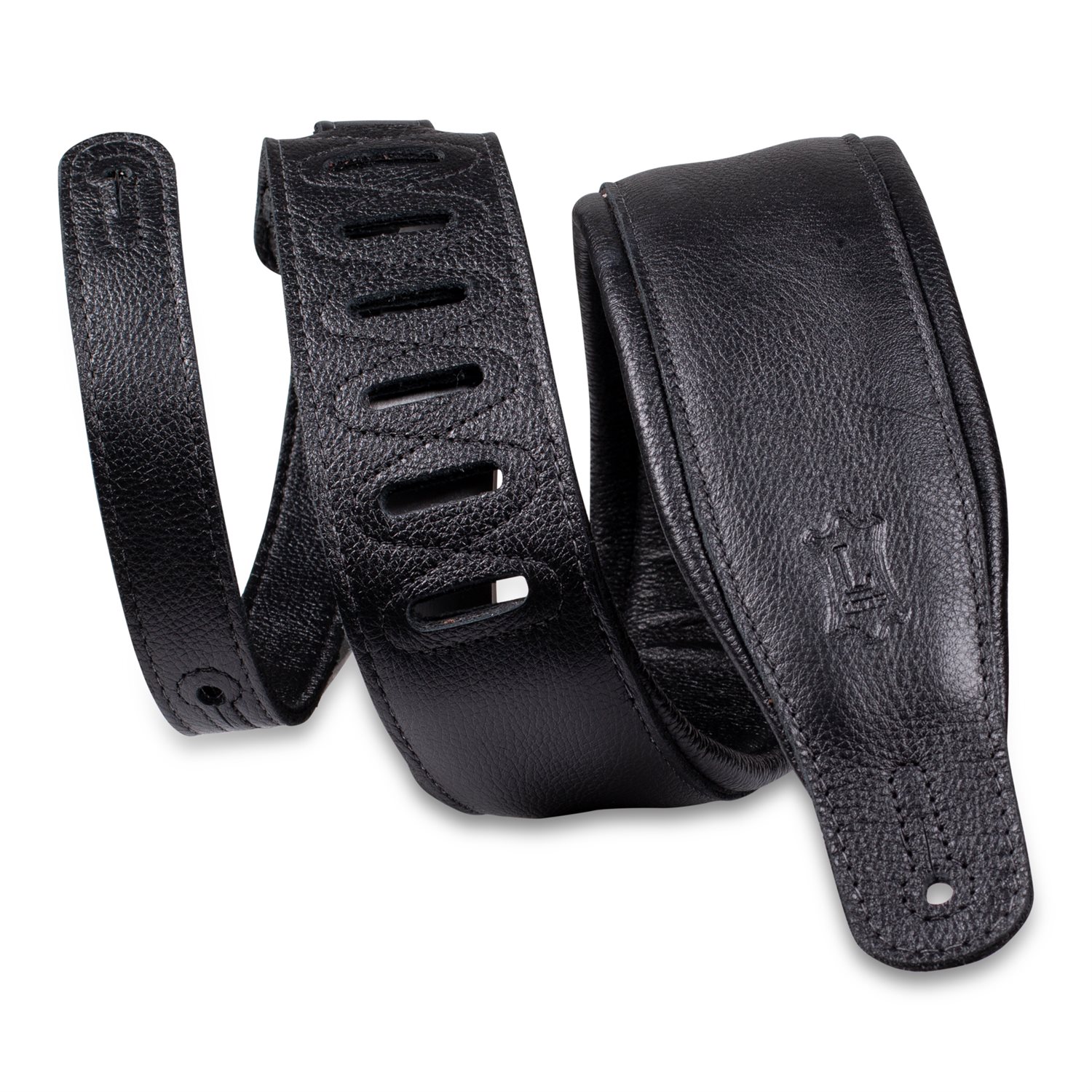 LEVY'S - M26GP-BLK-BLK - 3.25'' Black Garment Leather Guitar Strap