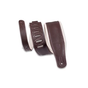 LEVY'S - M26GP-DBR-CRM - 3.25'' Brown & Cream Garment Leather Guitar Strap