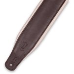 LEVY'S - M26GP-DBR-CRM - 3.25'' Brown & Cream Garment Leather Guitar Strap