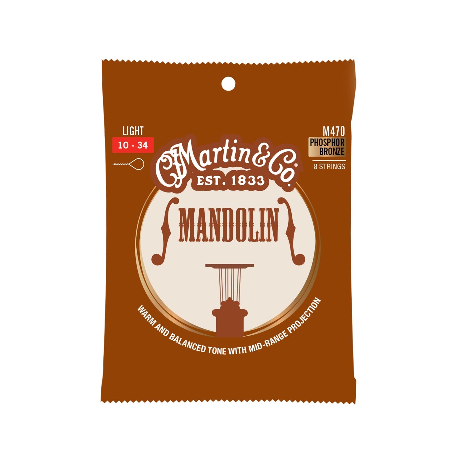 MARTIN - M470 - Cordes de mandoline - Phosphor Bronze - légère