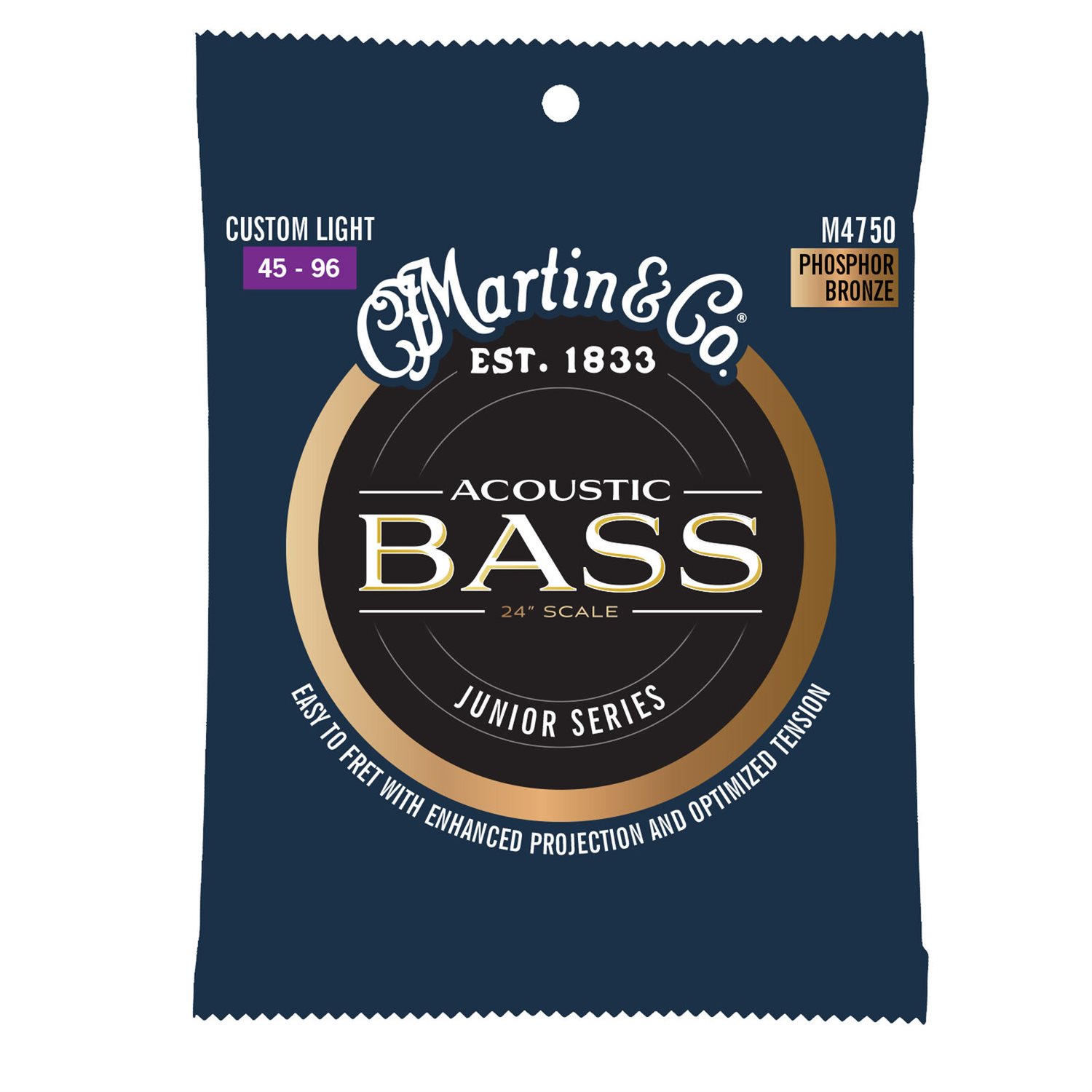 MARTIN - Junior Bass Strings - Short Scale Acoustic Bass Strings - phosphor bronze - 45-96