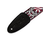 LEVY'S - M8HT-12 - Guitar Strap 2'' Floral – Red & White motif